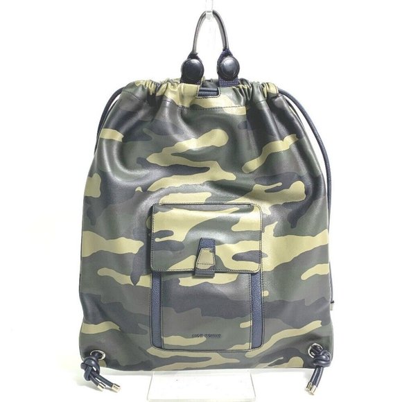 AUTHENTIC DIOR HOMME Camouflage purse Backpack Leather Green - Picture 1 of 12